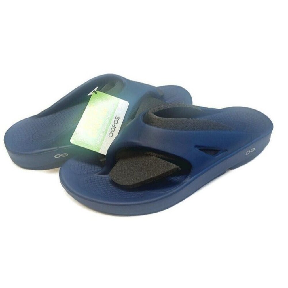 OOFOS Mens Size 12 Womens Size 14 Ooriginal Recovery Slide Pool Sandal Navy Blue - Picture 9 of 9